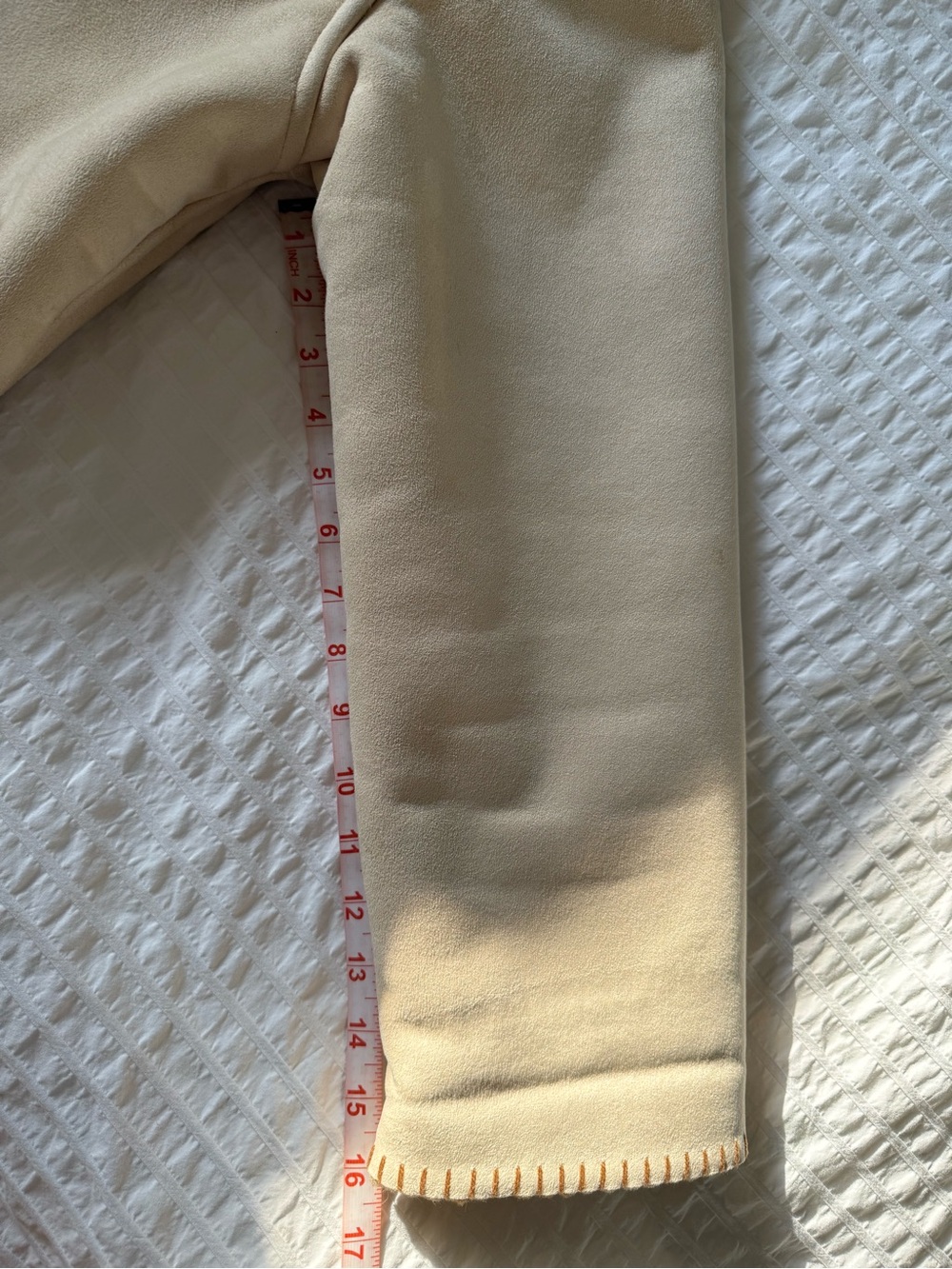 Coldwater Creek Faux-Shearling Cream & TanJacket with Faux-Fur Inner/Trim Size M - Picture 8 of 14